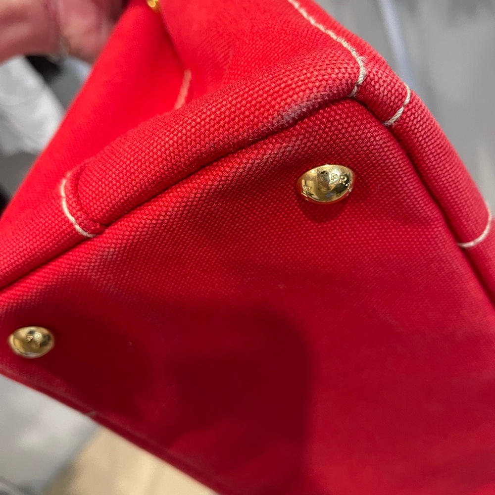 Prada Red Canvas Tote Bag - Picture 15 of 16